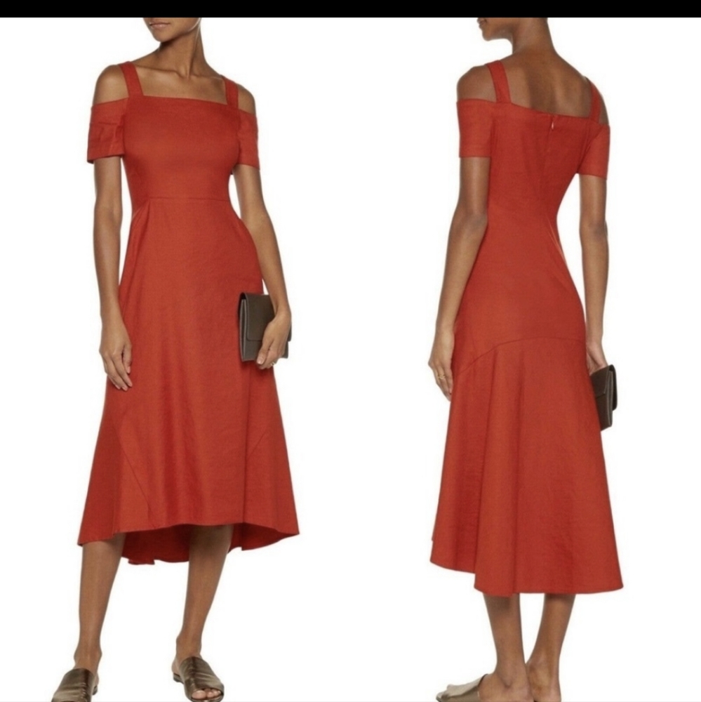 A.L.C Daniel midi dress with shoulder cuffs, size 2